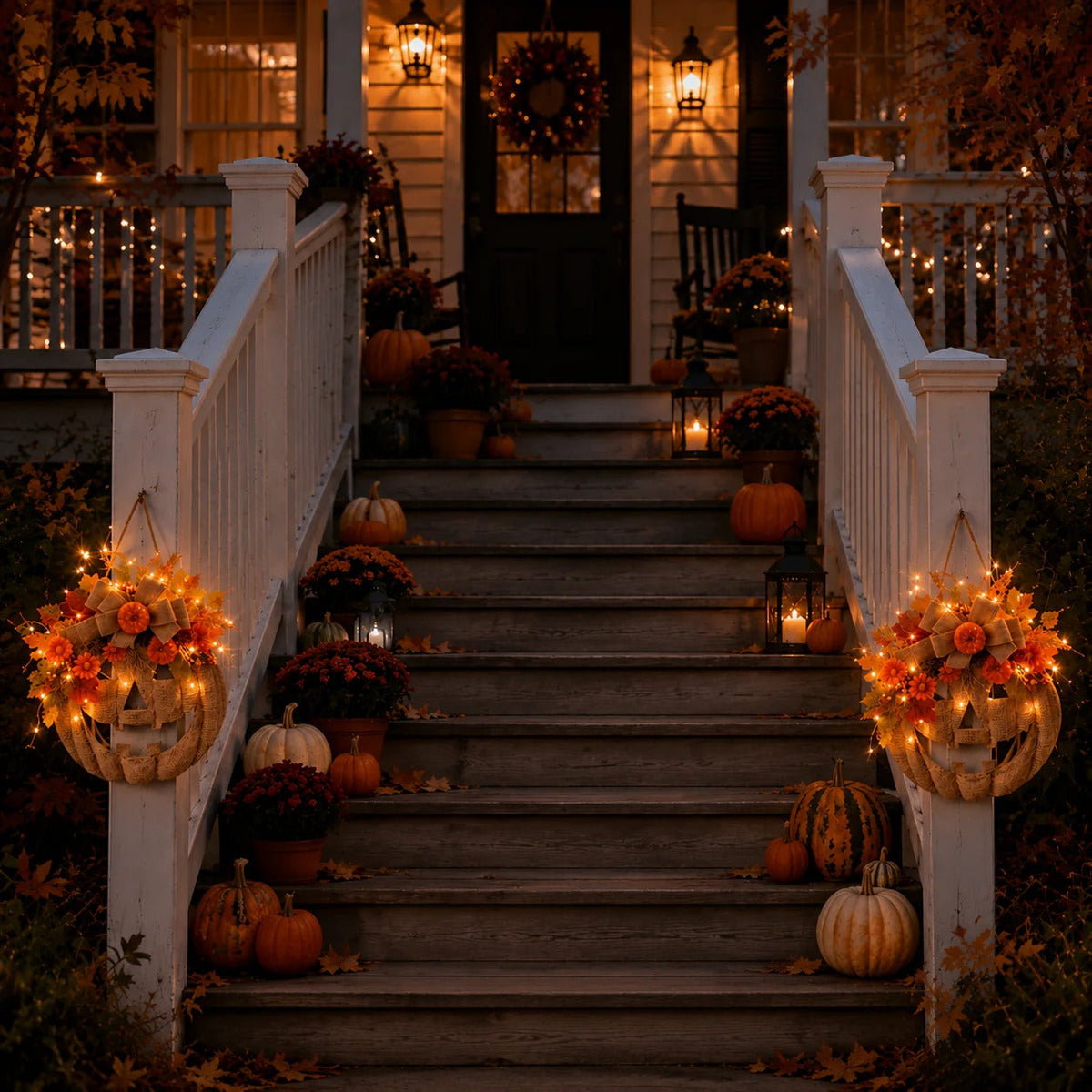 Wooden Pumpkin Halloween Door Sign/Hanging Decoration
