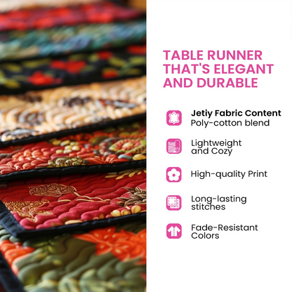 Rustic Bloom Quilted Table Runner
