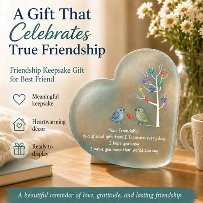 🌊Heartfelt Friendship Seaglass Keepsake Plaque-✨Shaped by Sea Nature & Crafted by Hand