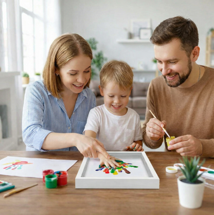 DIY Wooden Handprint Photo Frame Kit – Family Keepsake Set with Paints
